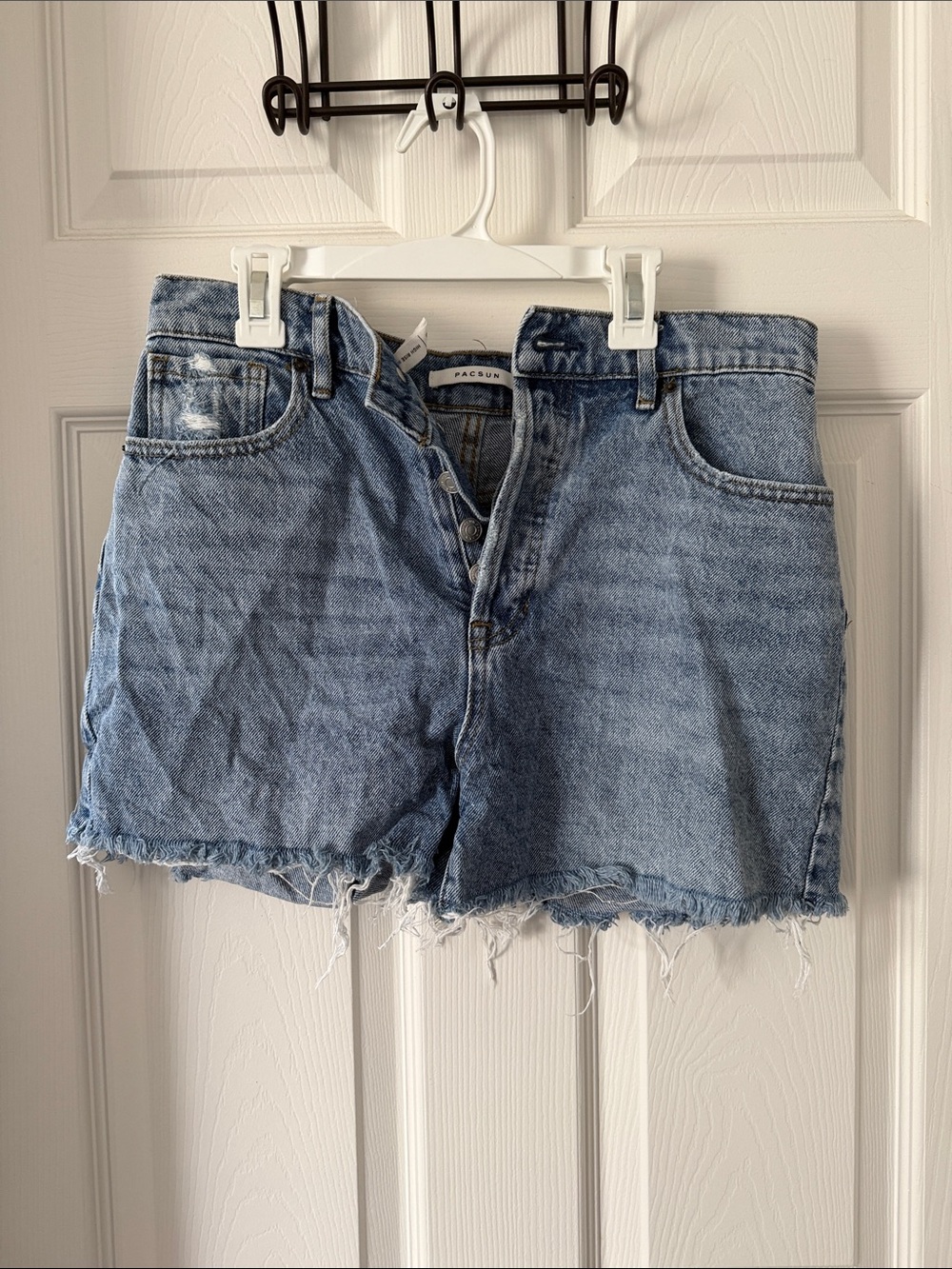 PacSun Distressed Light Wash Denim Cutoff Shorts